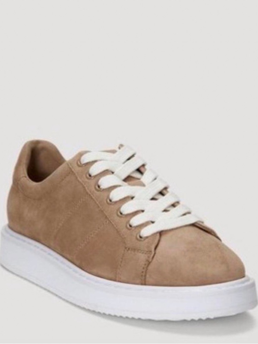Lauren Ralph Lauren Tan Suede Low-Top Sneaker with White Sole
